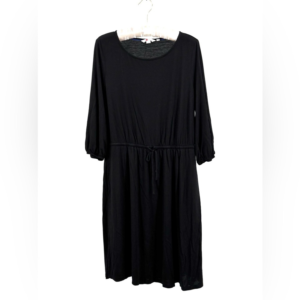 Boden Black Drawstring Dress 3/4 Length Sleeves Size US 8R / UK 12